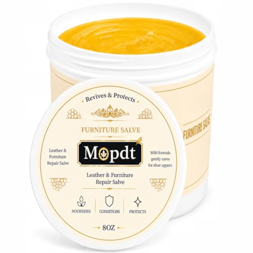 Wood & Leather Furniture Repair Salve with Sponge - 8oz - Natural Care for Dull & Dry Surfaces