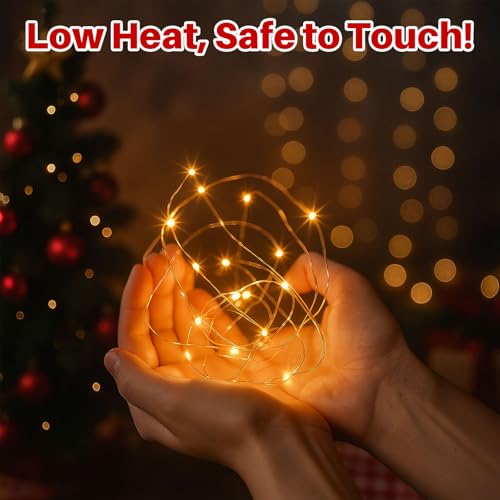 Macarrie 12 Pcs USB Fairy Lights 16 ft Warm White - 50 LED, USB Powered, Decor Gift