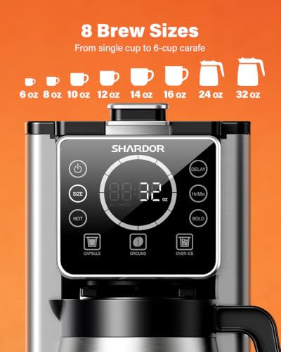 Single Serve & Carafe Coffee Maker with Thermal Carafe, Programmable & Dual Brew