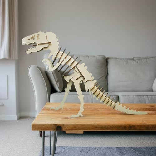 ARMLAZER Big Dinosaur 36 inch.3D Wood Puzzle Dinosaur Block DIY Home Decor Handmade Skeleton Dinosaur DIY¡¦Dinosaur Large 62cm (Large)