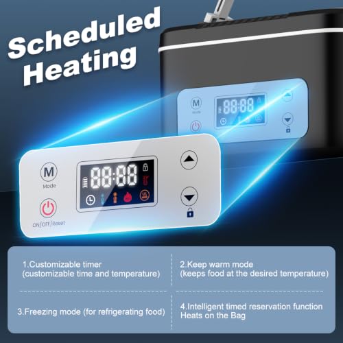 Cordless Electric Heated Lunch Box, 25000mAh Auto Heating Timer