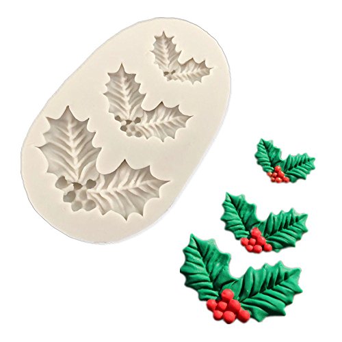 3D Holly Leaf Christmas Cake Mold Silicone Fondant Sugarcraft Decor