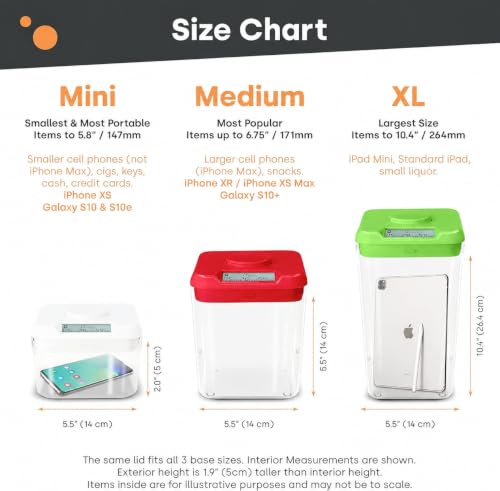 Medium Kitchen Safe Time Locking Container with White Lid & Clear Base