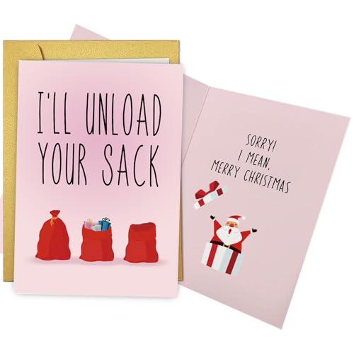 Nchigedy Naughty Christmas Card for Husband, Boyfriend – Variation #2, Funny Xmas Card for Him