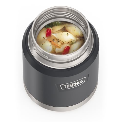THERMOS ICON Stainless Steel Food Jar with Spoon 16oz Granite
