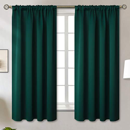 BGment Emerald Green 52x63 Blackout Curtains - Thermal Insulated 2-Panels, Rod Pocket