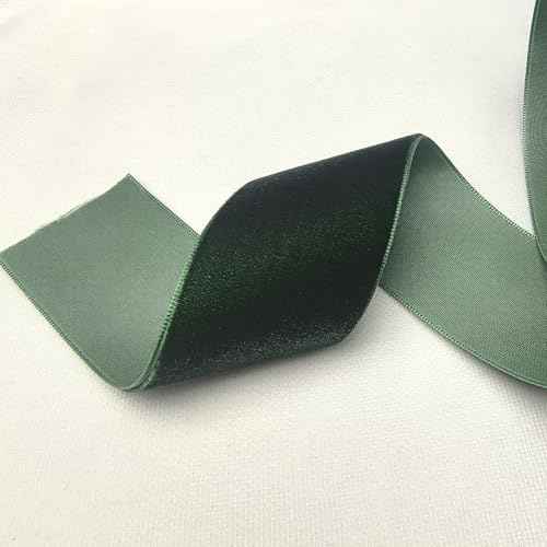 Chenkou Craft 5 Yards 1 1/2" Dark Green Velvet Ribbon Lots Bulk Christmas Decoration,Gift Packing (Dark Green, 1 1/2"(40mm))