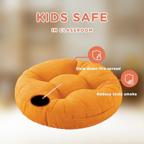 Kids Floor Cushions 8 Pack - Round Flexible Classroom Seating - Lovely