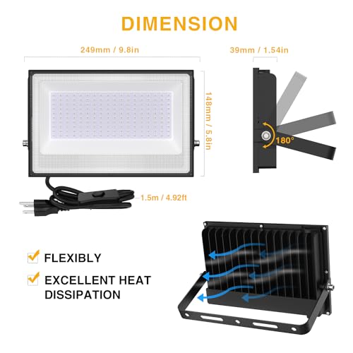 100W LED Black Light Flood Light for Glow Party - 2 Pack, Waterproof, Outdoor & Indoor Use