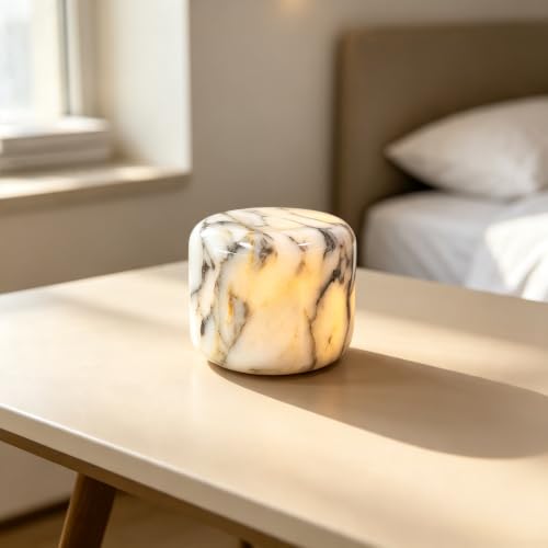 Natural Marble Lamp Cordless Pat Control Night Light Rechargeable
