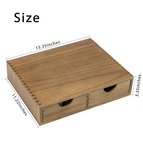 Wooden K Cup Organizer Coffee Pod Storage Box with 2 Drawers - Fits 30 Pods