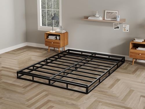Queen Size 3 Inch Box Spring Mattress Foundation - Low Profile, Heavy Duty Steel