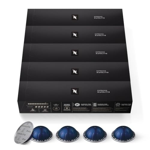 Nespresso Vertuo Diavolitto Dark Roast Coffee Pods - 50 Count Pack