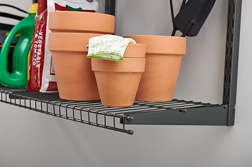 36-Inch Rubbermaid FastTrack Rail Storage Kit with 3 Shelves for Garage & Workshop Organization - Heavy Duty Steel, 350 lbs Per Shelf