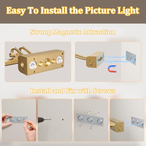 Picture Light for Wall Set of 2, Gold