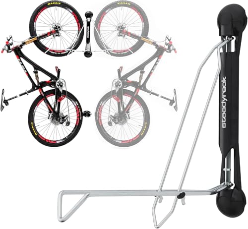 1-Pack Chrome Wall-Mounted Bike Rack for Road Bikes - Space Saving Vertical Storage