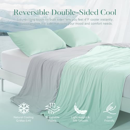 King Size Cooling Comforter with Pillowcases - Lightweight Summer Bedding for Hot Sleepers