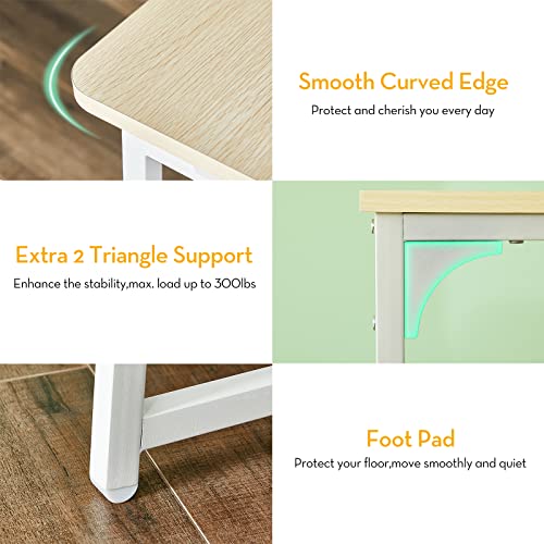 Large Size Foldable Computer Desk 39.4" for Small Spaces - Oak Finish