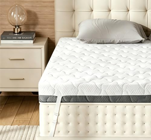 Vipbear Extra Firm Mattress Topper 3 Inch Full Size Reversible Support Pad