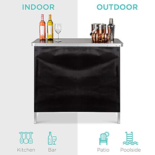 Portable Pop-Up Bar Table with Carrying Case for Indoor Outdoor Parties