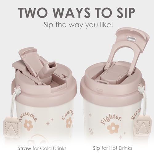 Inspiration SANDJEST 18oz Stainless Steel Travel Tumbler with 2-in-1 Lid - Gift for Women, Teen, Mom