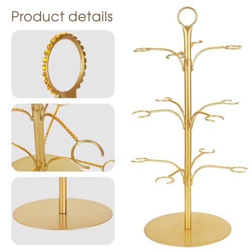 Gold Cocktail Tree Stand for Drinks 3-Tier Champagne Tower Party Decor