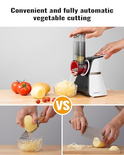 TWOMEOW 5-in-1 Electric Cheese Grater & Salad Maker - Multi-Functional Kitchen Slicer
