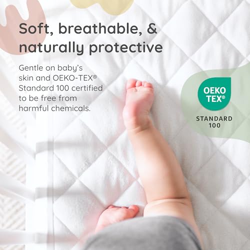 Crib Mattress Protector 2-Pack - Waterproof, Breathable, Fits 52x28 in