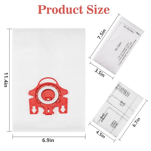 3D Airclean Dust Bags Replacement for Miele FJM Vacuum Compact C2
