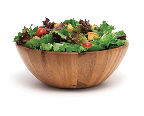Large Acacia Round Flair Serving Bowl - 12 Inch Kitchen & Home Decor