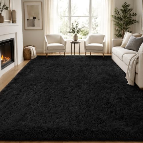 PLHXFR 8x10 Area Rugs Living Room: Fluffy Bedroom Rug Shag Carpet