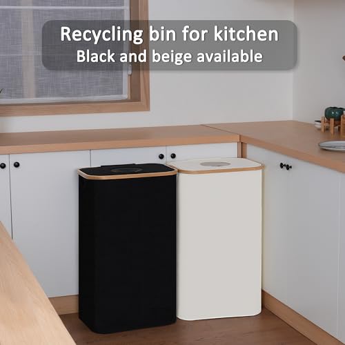 iEGrow 110L Green Recycling Bin with Lid, 29 Gallon, Foldable & Removable Bags
