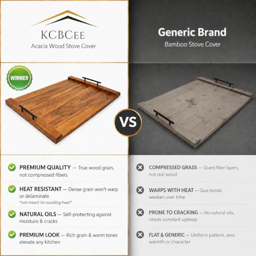 Noodle Board Stove Cover - Acacia Wood Top – Large Cutting Covers for
