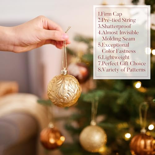 Valery Madelyn 35-Piece Rustic Christmas Ornaments Set - Shatterproof Tree Decorations