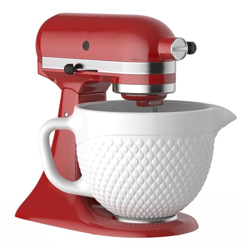 Ceramic Mixer Bowl for KitchenAid Tilt-Head Stand Mixers 4.5-5 Qt