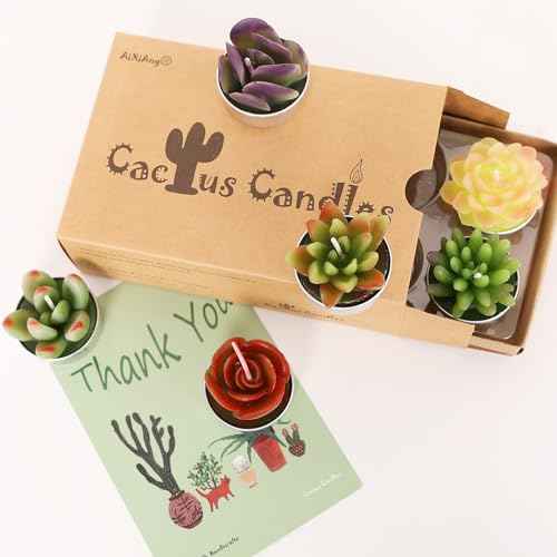 AIXIANG 6 Styles Succulent Tealight Candles Gifts for Home Decor,Mothers' Day, Halloween, Thanksgiving, Christmas