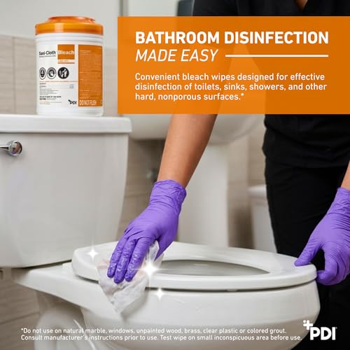 PDI Sani-Cloth Bleach Disinfectant Wipes Bulk Pack - Hospital-Grade Surface Cleaner