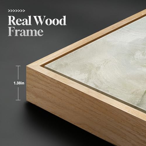 Sage Green Abstract Landscape Wall Art Set - 3 Pieces 16x24 Inches with Wood Frames - Modern Bedroom Decor (Variation: Warm Green / 16" W x 24" H x 3pcs)
