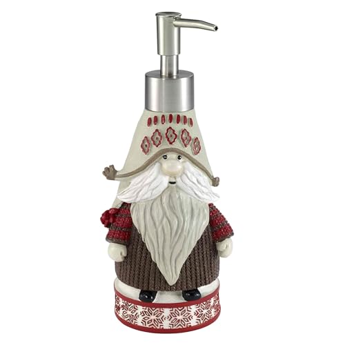 Avanti Christmas Lotion Pump & 2 Ivory Fingertip Towels — Holiday Bath Set