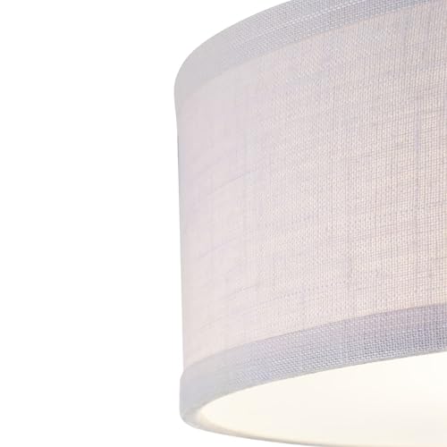 Progress Lighting Inspire Antique Bronze 3-Light Fabric Semi-Flush Ceiling Light with Off-White Linen Shade