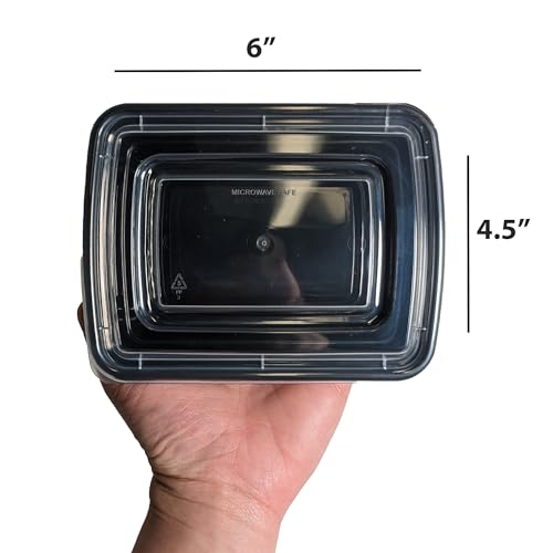 Tiya Meal Prep Containers with Lids - 150 Pack 12 oz BPA-Free Plastic
