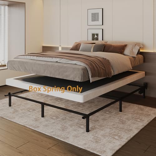 Queen Size 3 Inch Box Spring Mattress Foundation - Low Profile, Heavy Duty Steel