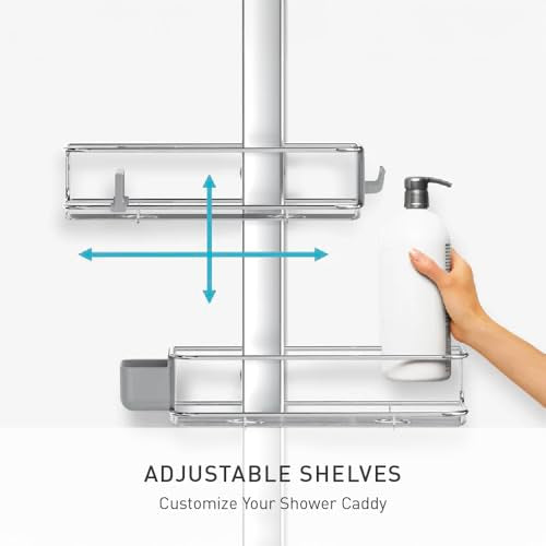 simplehuman Medium Adjustable Shower Caddy - Stainless Steel & Anodized Aluminum