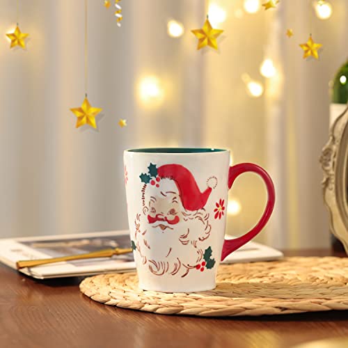 NymphFable 20 oz Hand-Painted Santa Claus Mug - Ceramic Coffee & Tea Cup