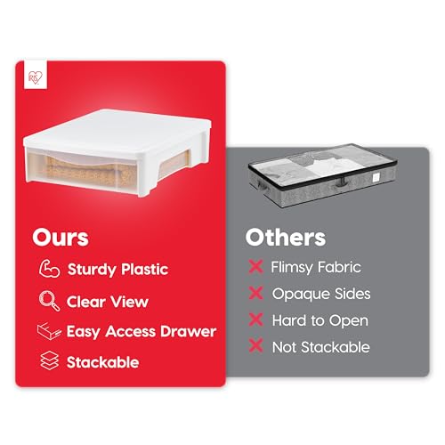 Under Bed Storage Bin with Sliding Drawer - 22 Qt. 2-Pack, White
