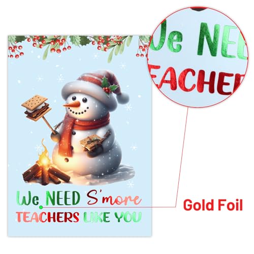 Foil Christmas Thank You Cards for Teachers 12Pcs with Envelopes – Fancy Land