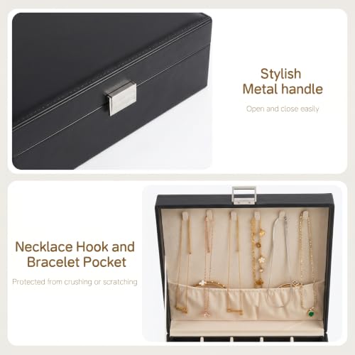 Black 50 Grid Earring Holder Organizer Jewelry Box for Women – 2 Layers