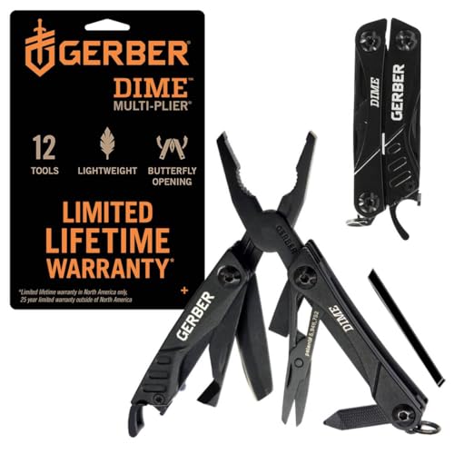 Gerber Dime 12-in-1 Mini Multitool Pliers with Bottle Opener - Black / Single
