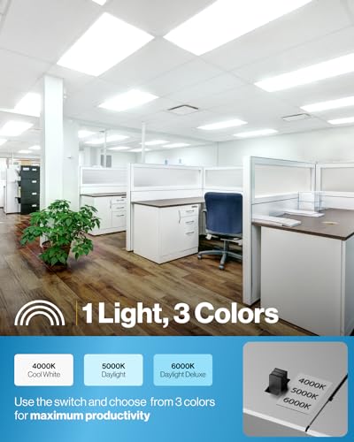 Sunco 2 Pack 2x4 LED Flat Panel Lights Dimmable 3CCT Selectable, 30-50W