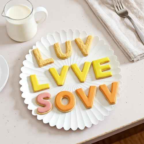 Fondant Letter Cutters Set - 26pcs 1 Inch Stainless Steel Alphabet Cookie Cutters Tools for Baking Biscuits, Fondant Decorations, Perfect For Halloween, Christmas, Birthday Party Fun